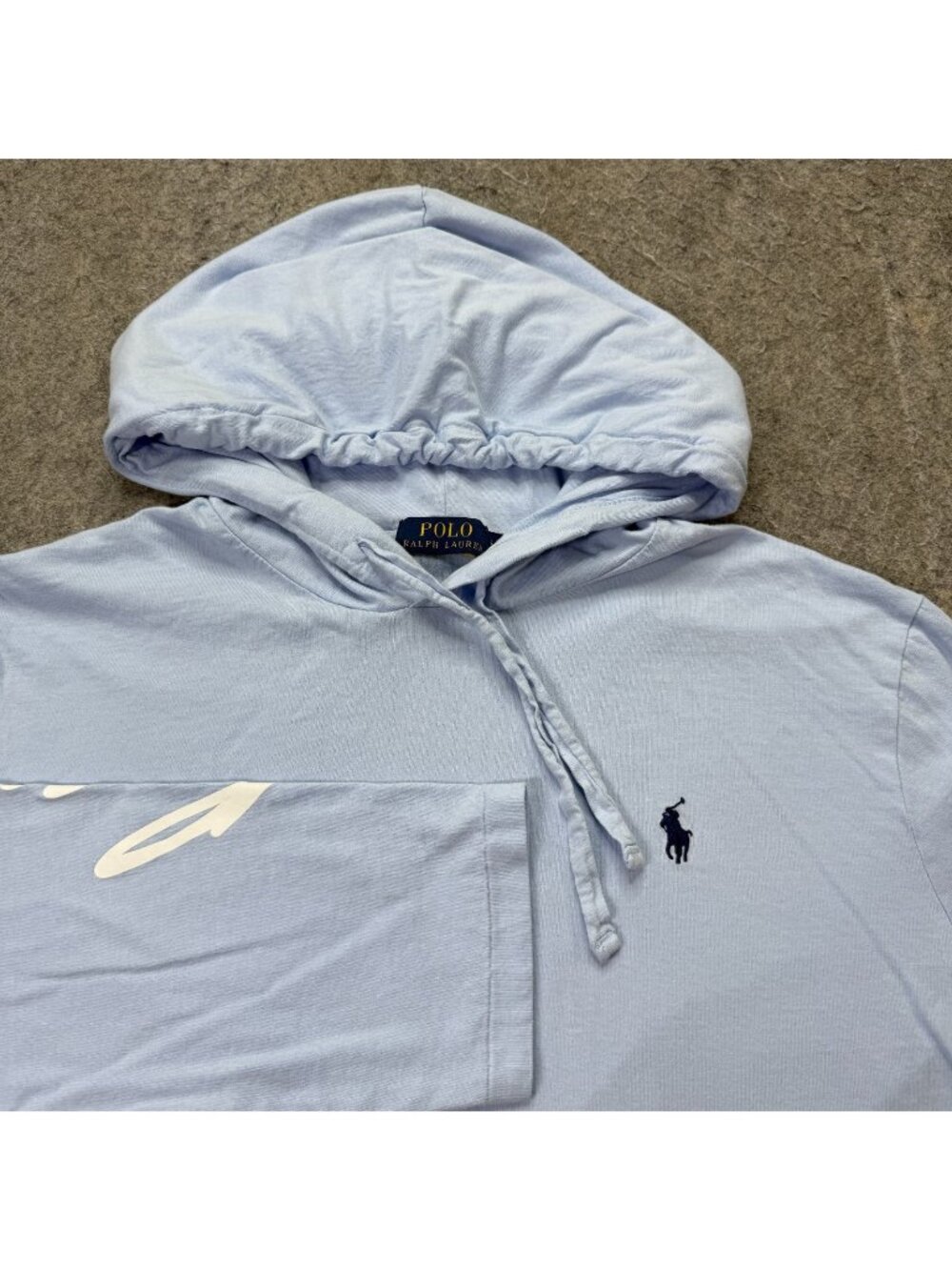 Polo Ralph Lauren Jersey Hooded T-Shirt Men L Blue Lightweight